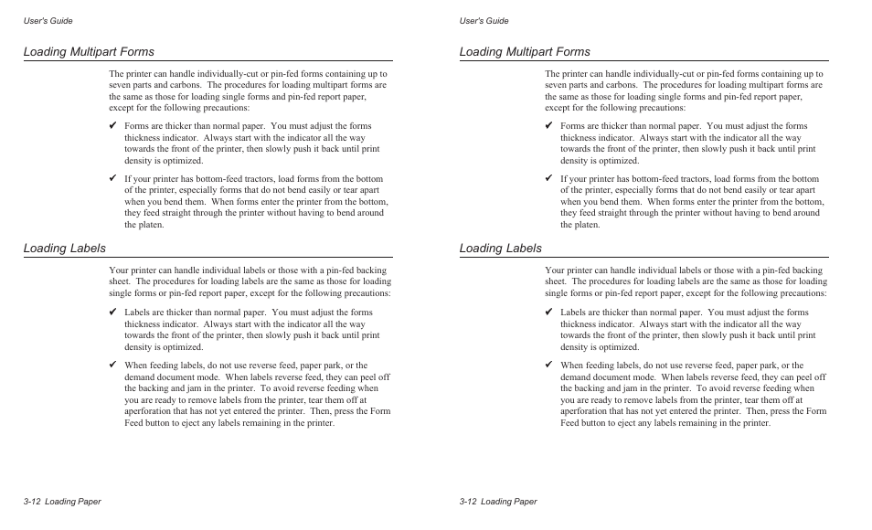 Loading multipart forms, Loading labels | AMT Datasouth AMTACCEL-5350 User Manual | Page 56 / 255