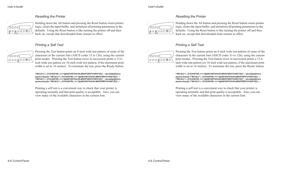 Resetting the printer, Printing a self test | AMT Datasouth AMTACCEL-5350 User Manual | Page 70 / 255
