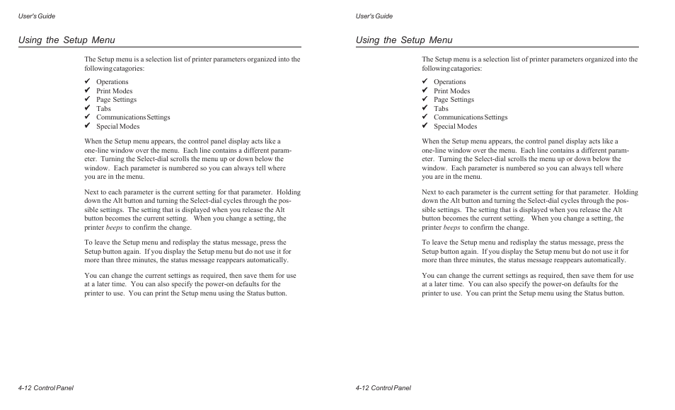 Using the setup menu | AMT Datasouth AMTACCEL-5350 User Manual | Page 74 / 255