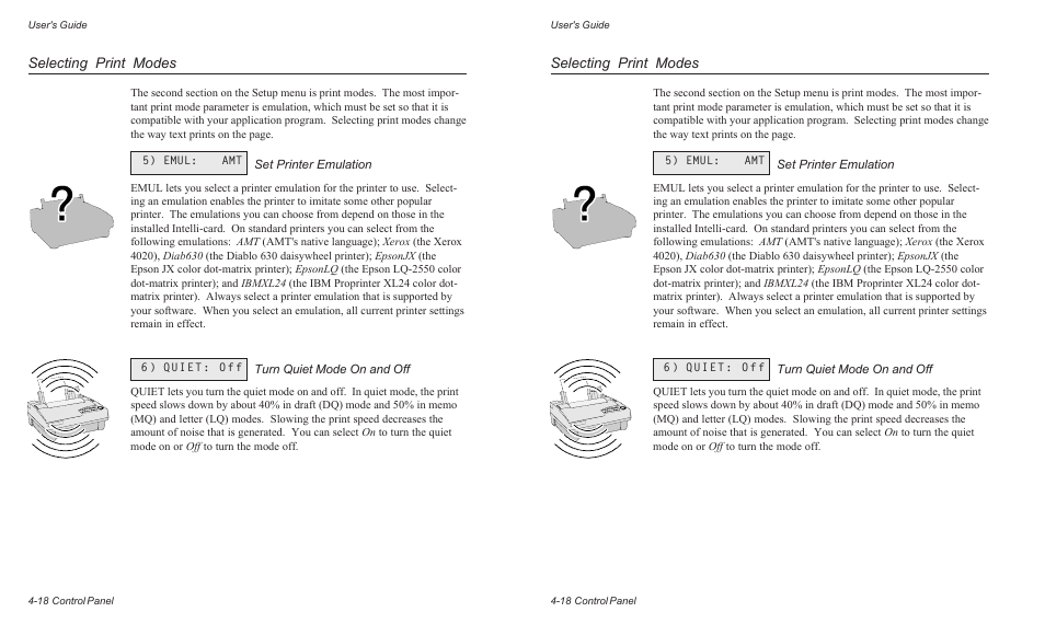 Selecting print modes | AMT Datasouth AMTACCEL-5350 User Manual | Page 80 / 255