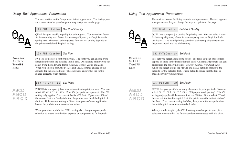 Using text appearance parameters | AMT Datasouth AMTACCEL-5350 User Manual | Page 85 / 255