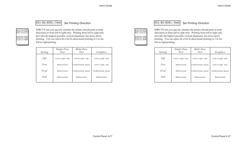 Set printing direction, Text, Graf | Full | AMT Datasouth AMTACCEL-5350 User Manual | Page 89 / 255