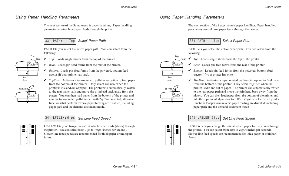 Using paper handling parameters | AMT Datasouth AMTACCEL-5350 User Manual | Page 93 / 255