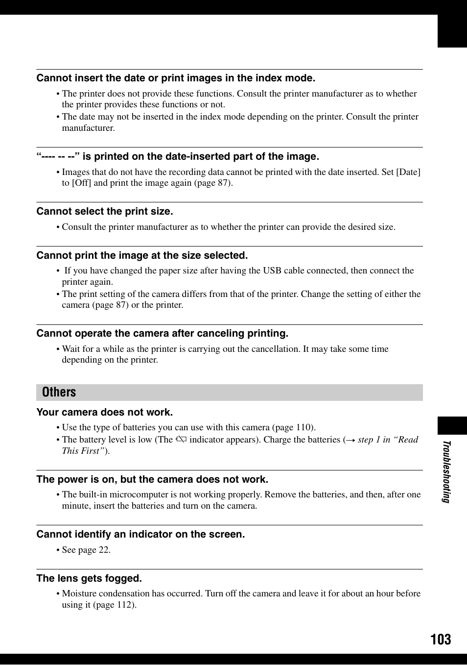 Others | Sony DSC-H2 User Manual | Page 103 / 123