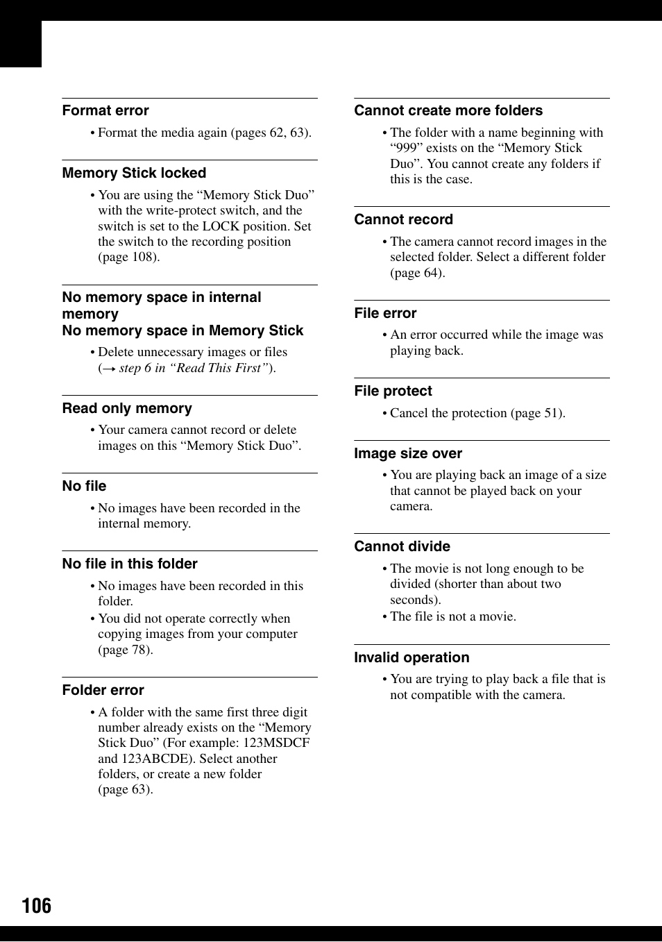Sony DSC-H2 User Manual | Page 106 / 123