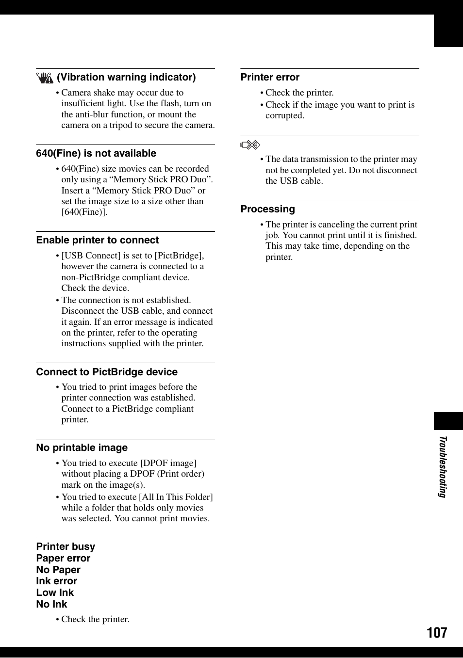Sony DSC-H2 User Manual | Page 107 / 123