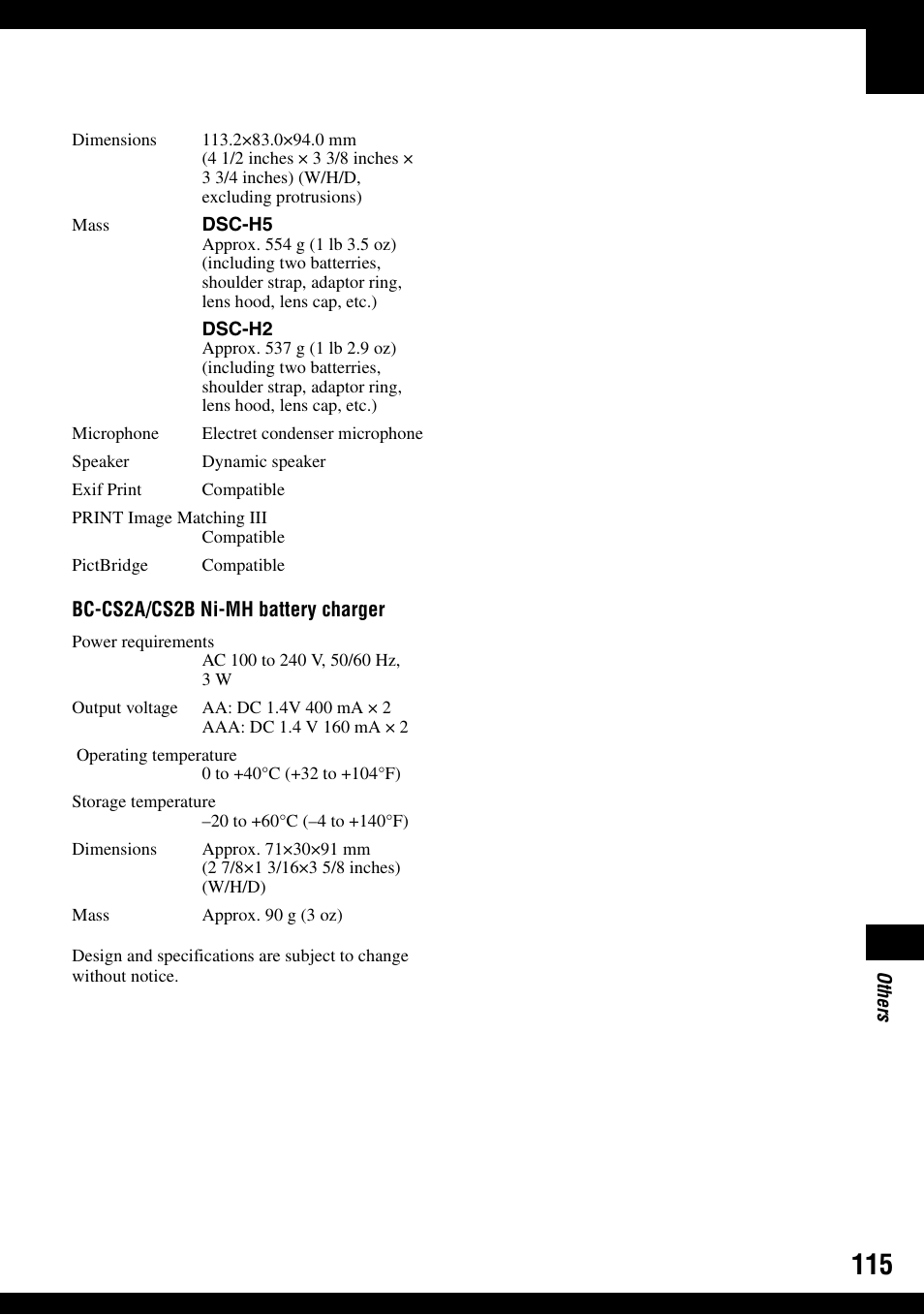 Sony DSC-H2 User Manual | Page 115 / 123