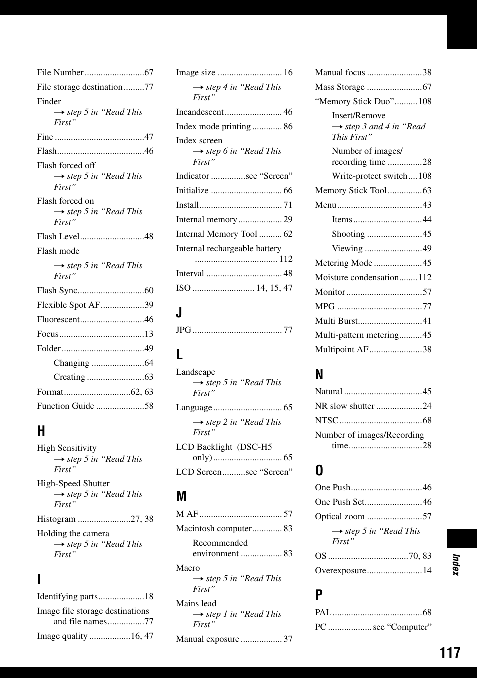 Sony DSC-H2 User Manual | Page 117 / 123