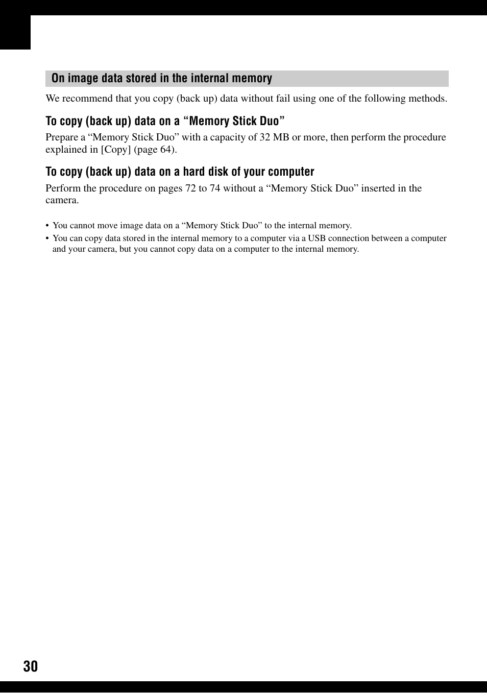 Sony DSC-H2 User Manual | Page 30 / 123