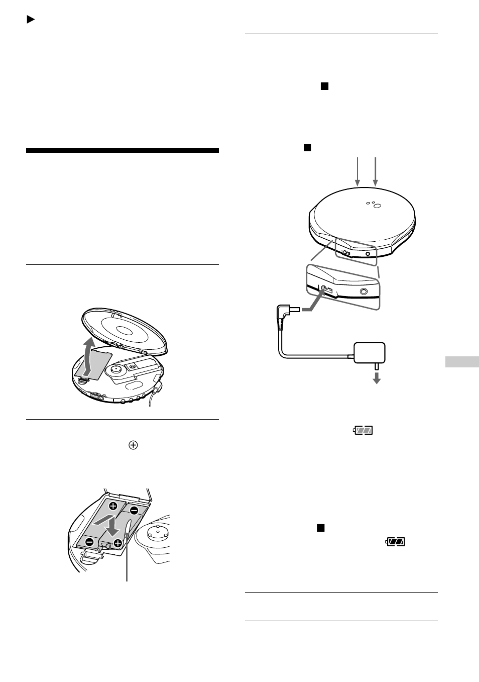 Connecting a power source, Using the rechargeable batteries | Sony D-EJ915 User Manual | Page 17 / 28