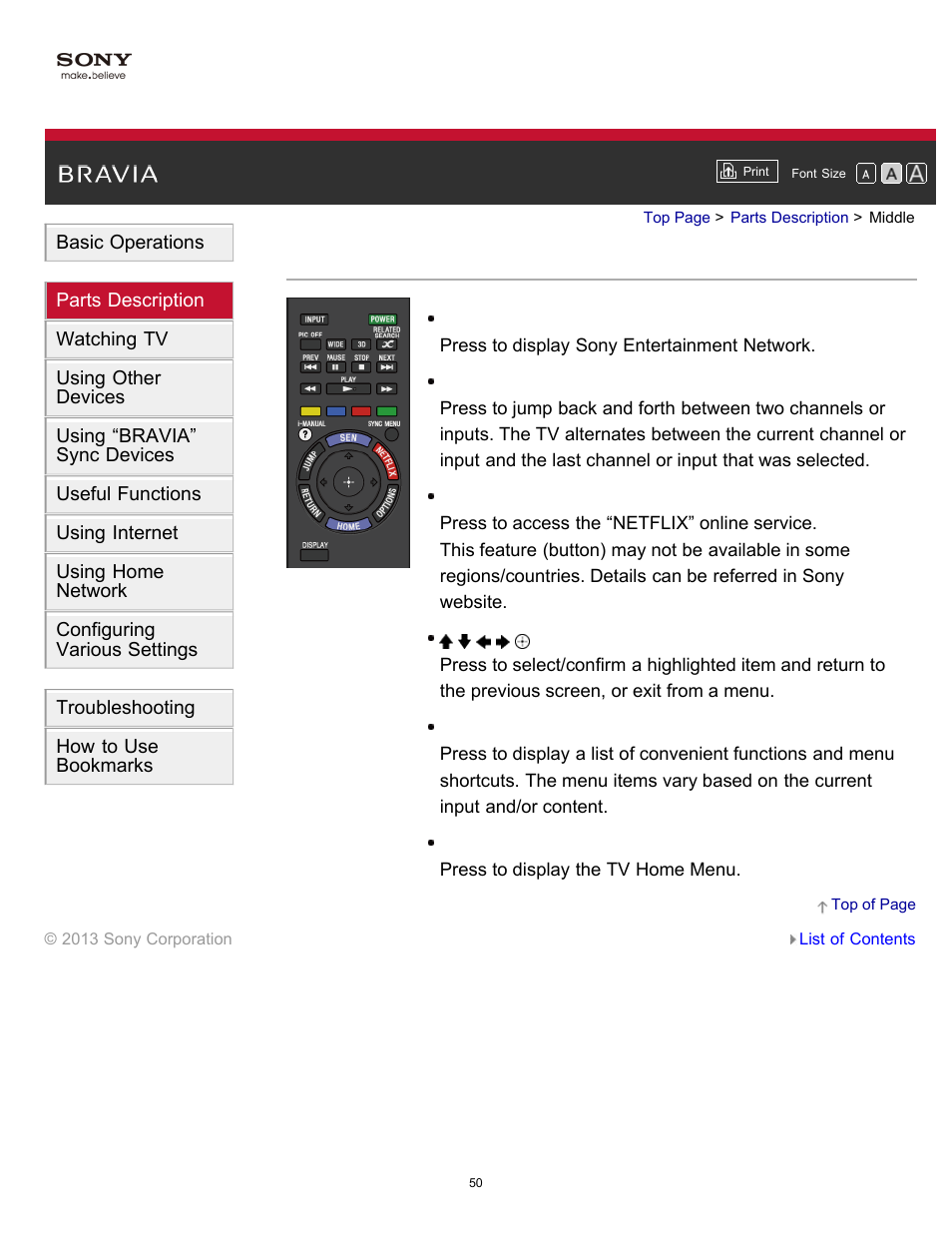 Middle | Sony KDL-55W900A User Manual | Page 54 / 245