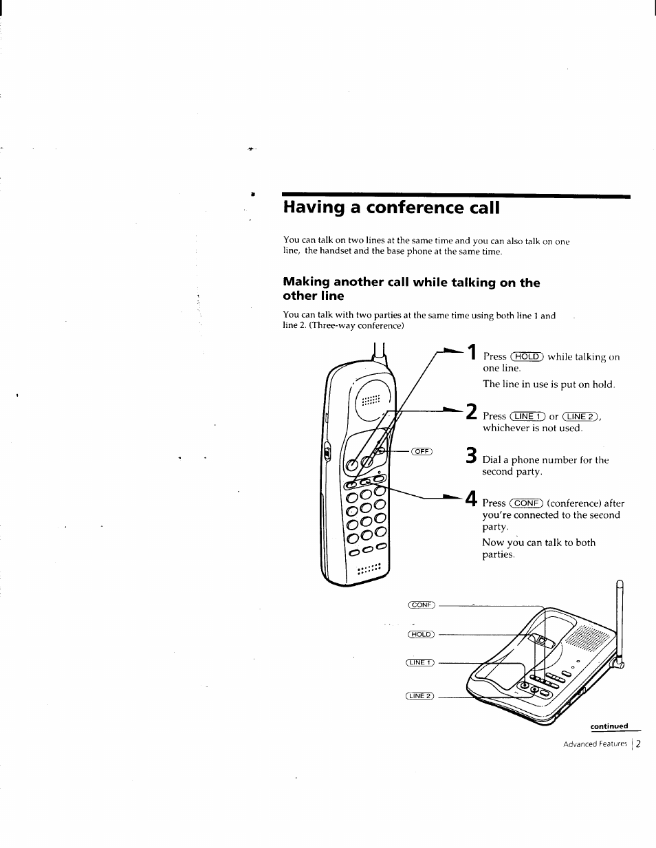 Having a conference call | Sony SPP-M932 User Manual | Page 26 / 76