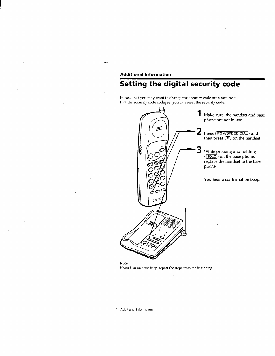 Setting the digital security code | Sony SPP-M932 User Manual | Page 29 / 76