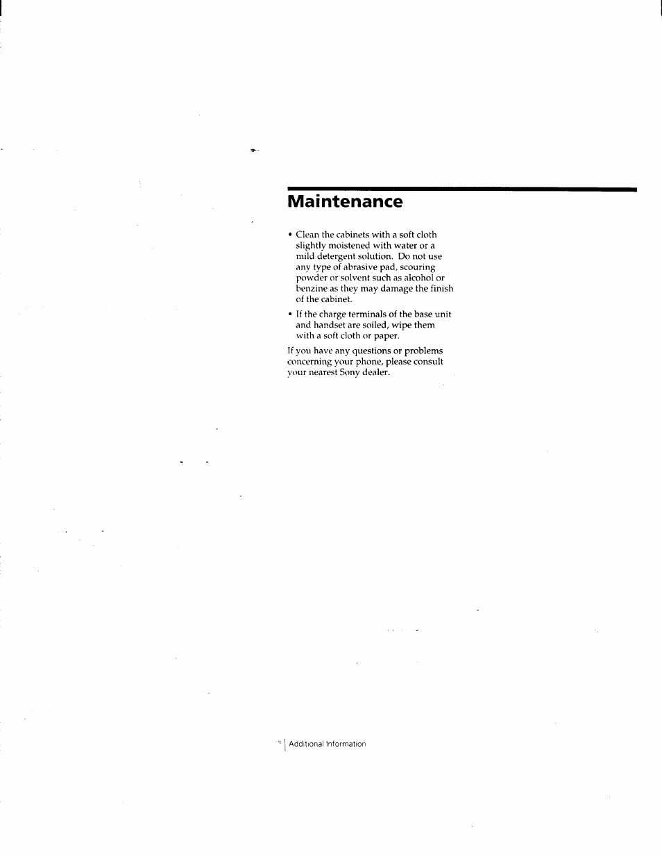 Maintenance | Sony SPP-M932 User Manual | Page 33 / 76