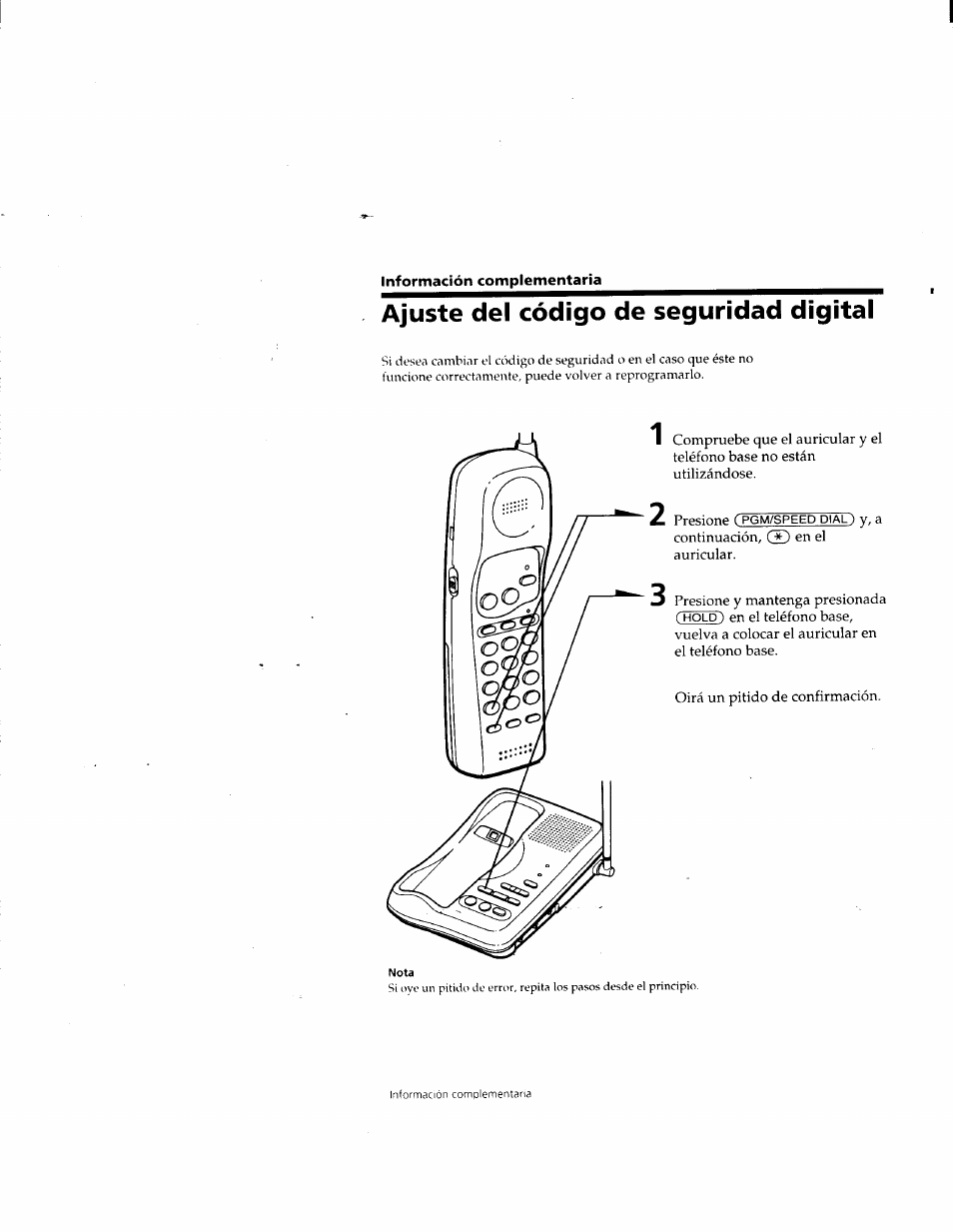 Ajuste del código de seguridad digital | Sony SPP-M932 User Manual | Page 66 / 76