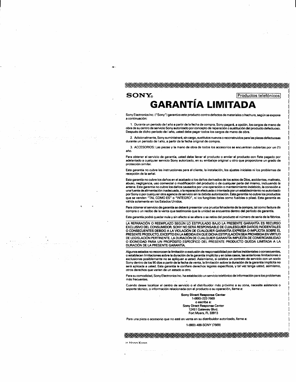 Garantia limitada | Sony SPP-M932 User Manual | Page 76 / 76