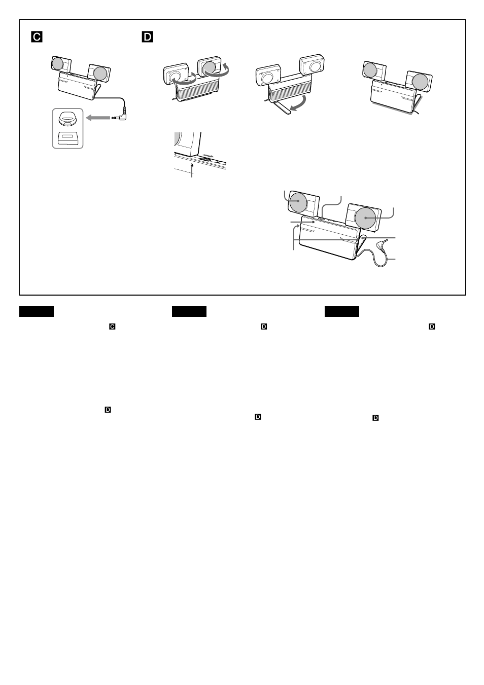 Connections, How to use, Connexions | Utilisation, Conexiones, Forma de utilización | Sony SRS-T77 User Manual | Page 2 / 3