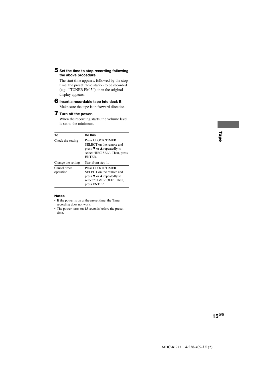 Sony MHC-GX8000 User Manual | Page 15 / 28