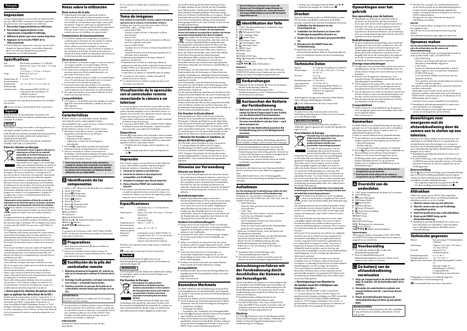 Sony RMT-DSLR2 User Manual | Page 2 / 2