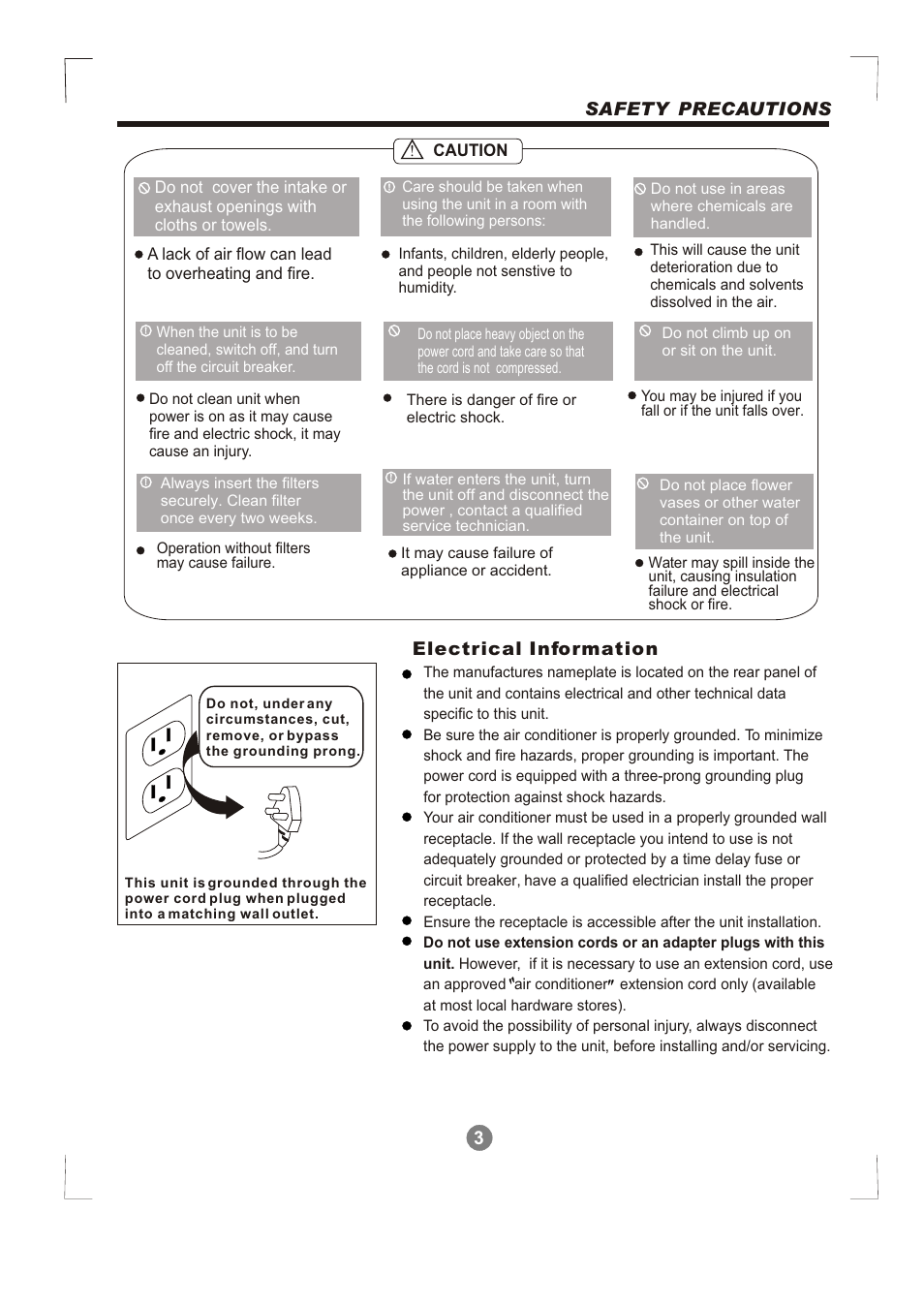 Т³гж 4, Electrical information, Safety precautions | Alen MDF1-30AE User Manual | Page 4 / 12