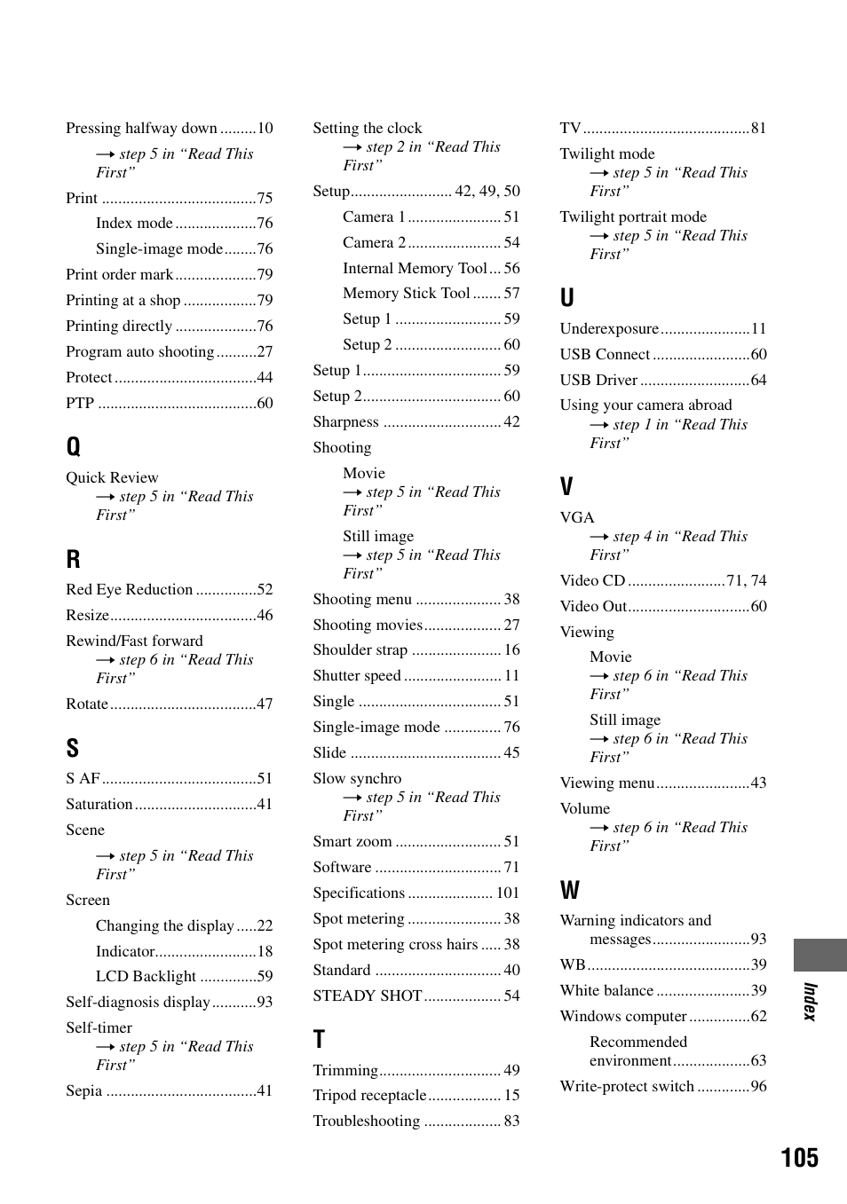 Sony DSC-H1 User Manual | Page 105 / 107