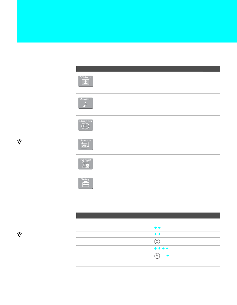 Using the menus, Overview, Navigating through menus | Overview navigating through menus | Sony KDL-32XBR950 User Manual | Page 103 / 136