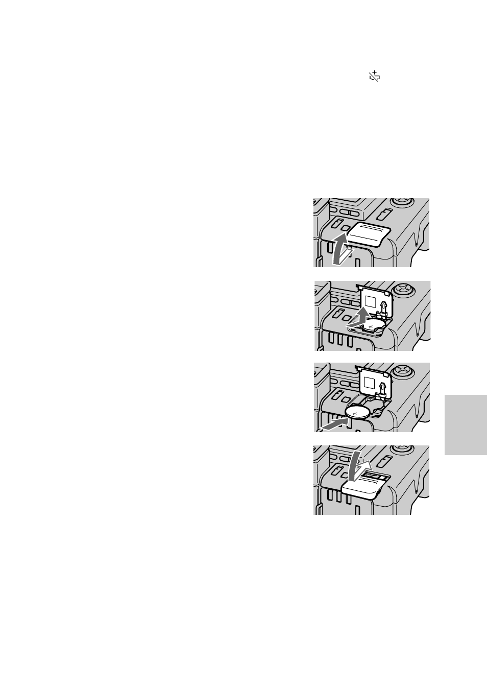 Cambio de la pila de litio de la cámara | Sony MVC-FD91 User Manual | Page 87 / 100