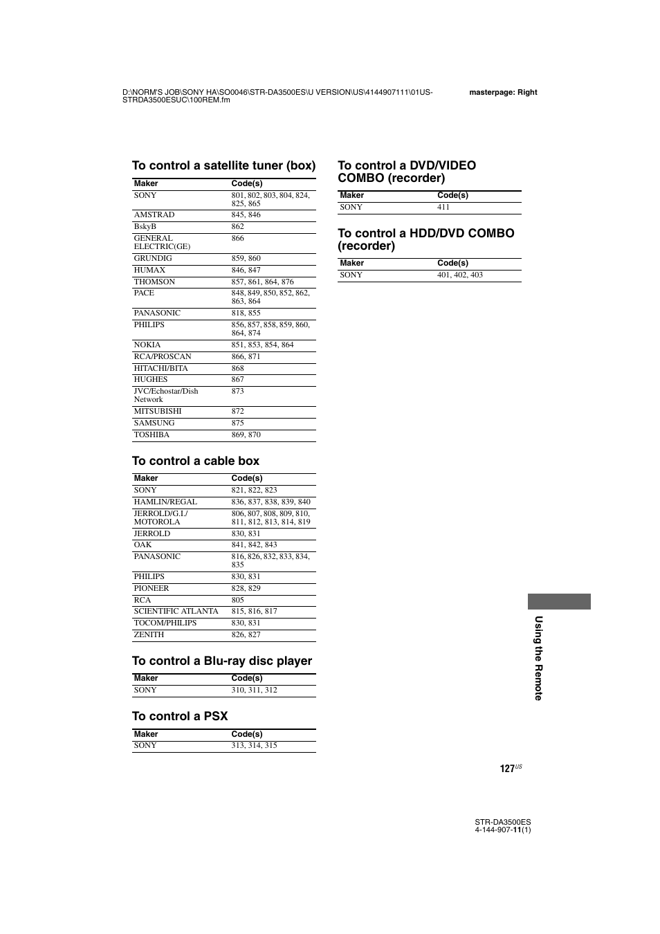 Sony STR-DA3500ES User Manual | Page 127 / 148