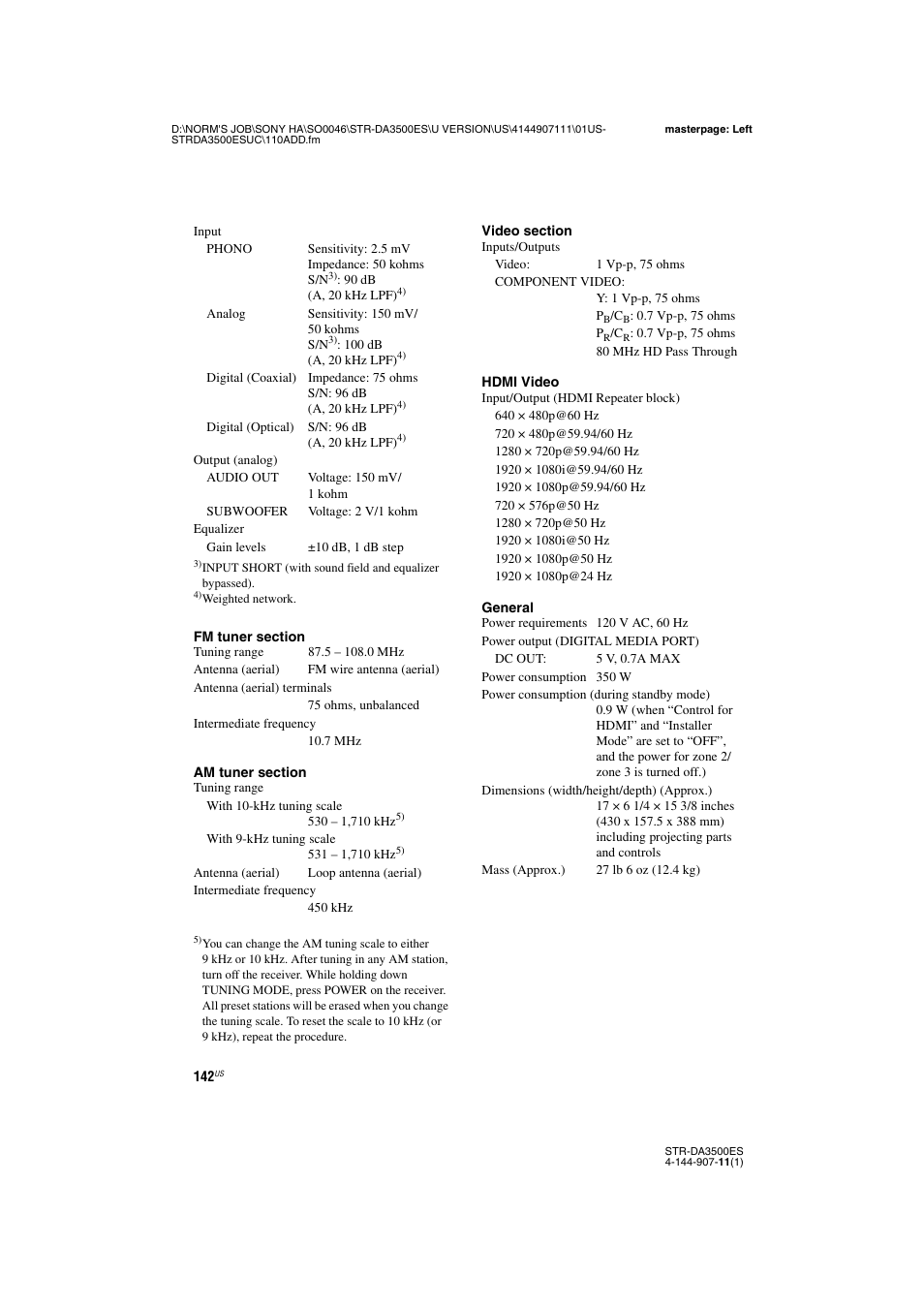 Sony STR-DA3500ES User Manual | Page 142 / 148