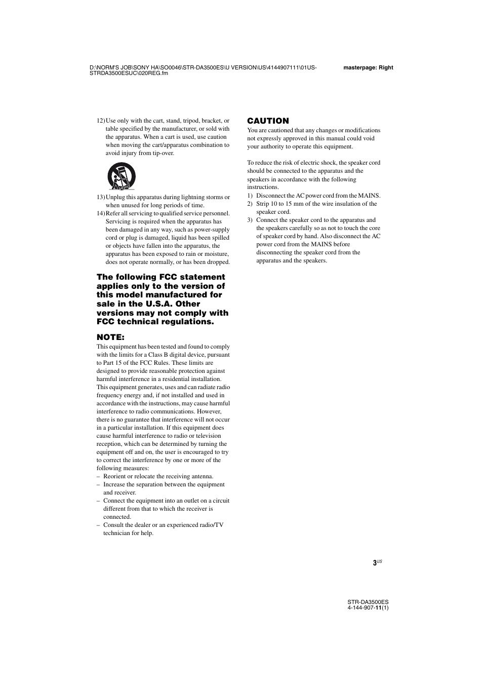 Sony STR-DA3500ES User Manual | Page 3 / 148