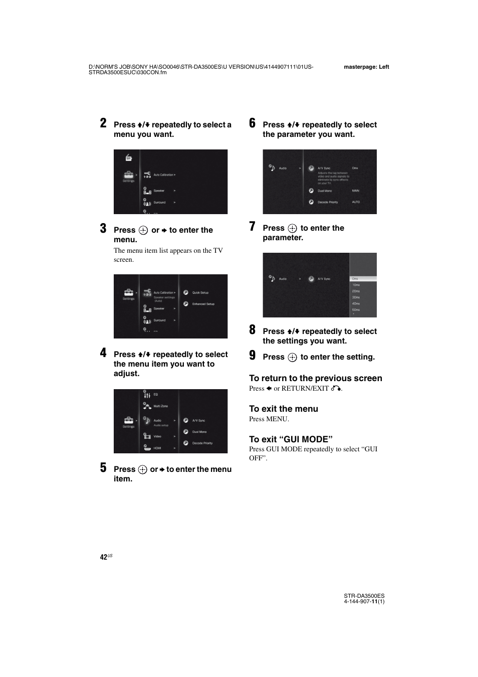 Sony STR-DA3500ES User Manual | Page 42 / 148