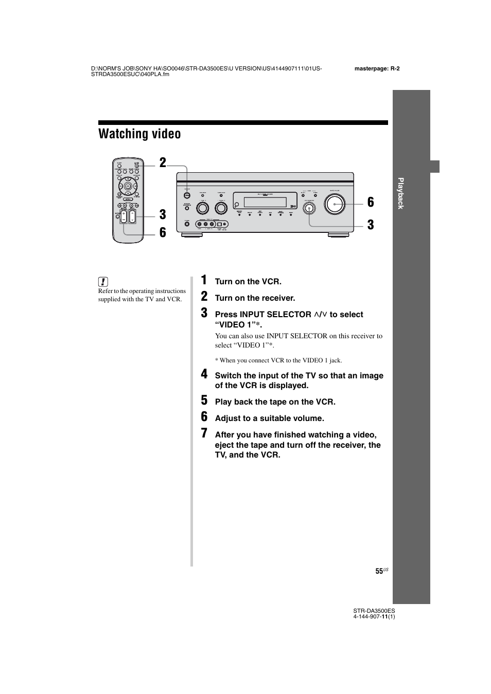 Watching video | Sony STR-DA3500ES User Manual | Page 55 / 148