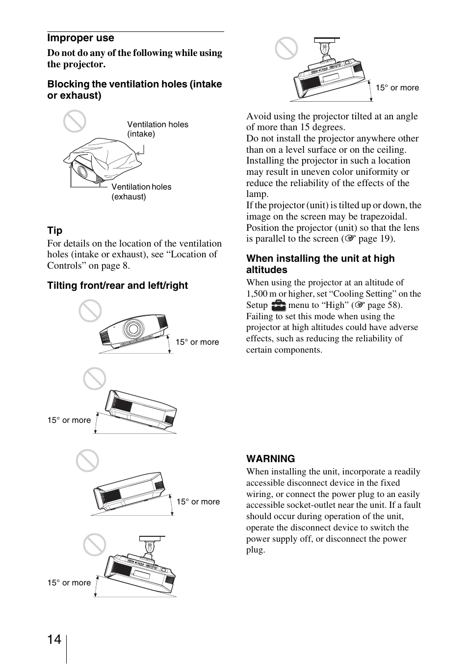 Sony VPL-VW95ES User Manual | Page 14 / 95