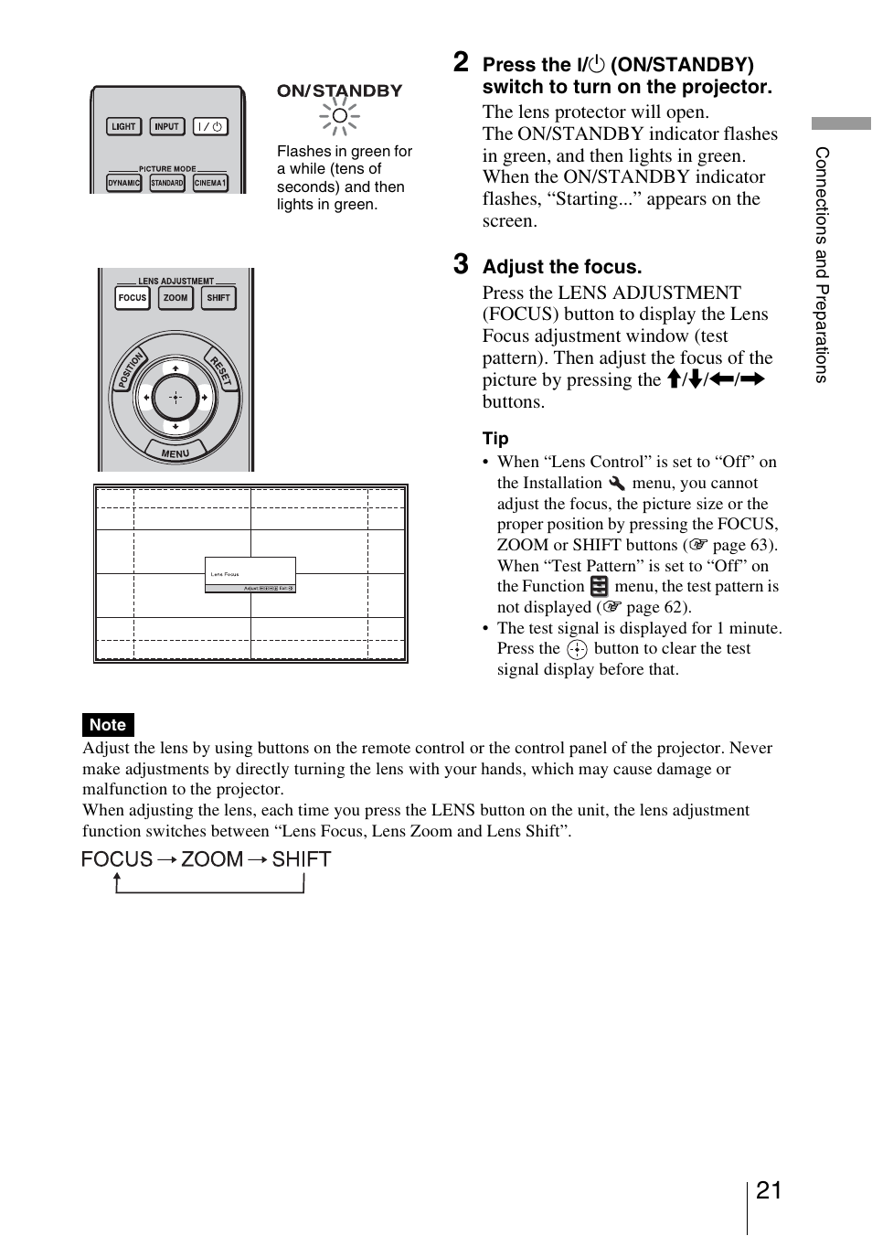 Sony VPL-VW95ES User Manual | Page 21 / 95