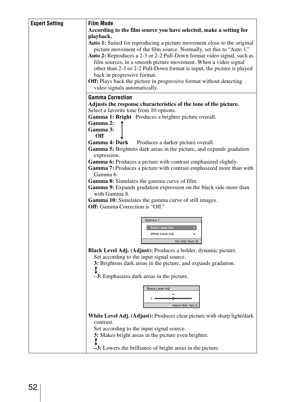 Sony VPL-VW95ES User Manual | Page 52 / 95