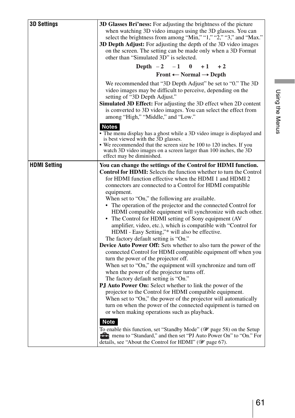 Sony VPL-VW95ES User Manual | Page 61 / 95