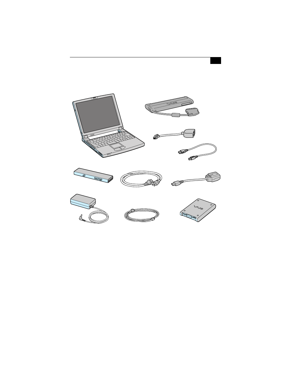 Unpacking your notebook computer | Sony PCG-Z505SX User Manual | Page 5 / 20