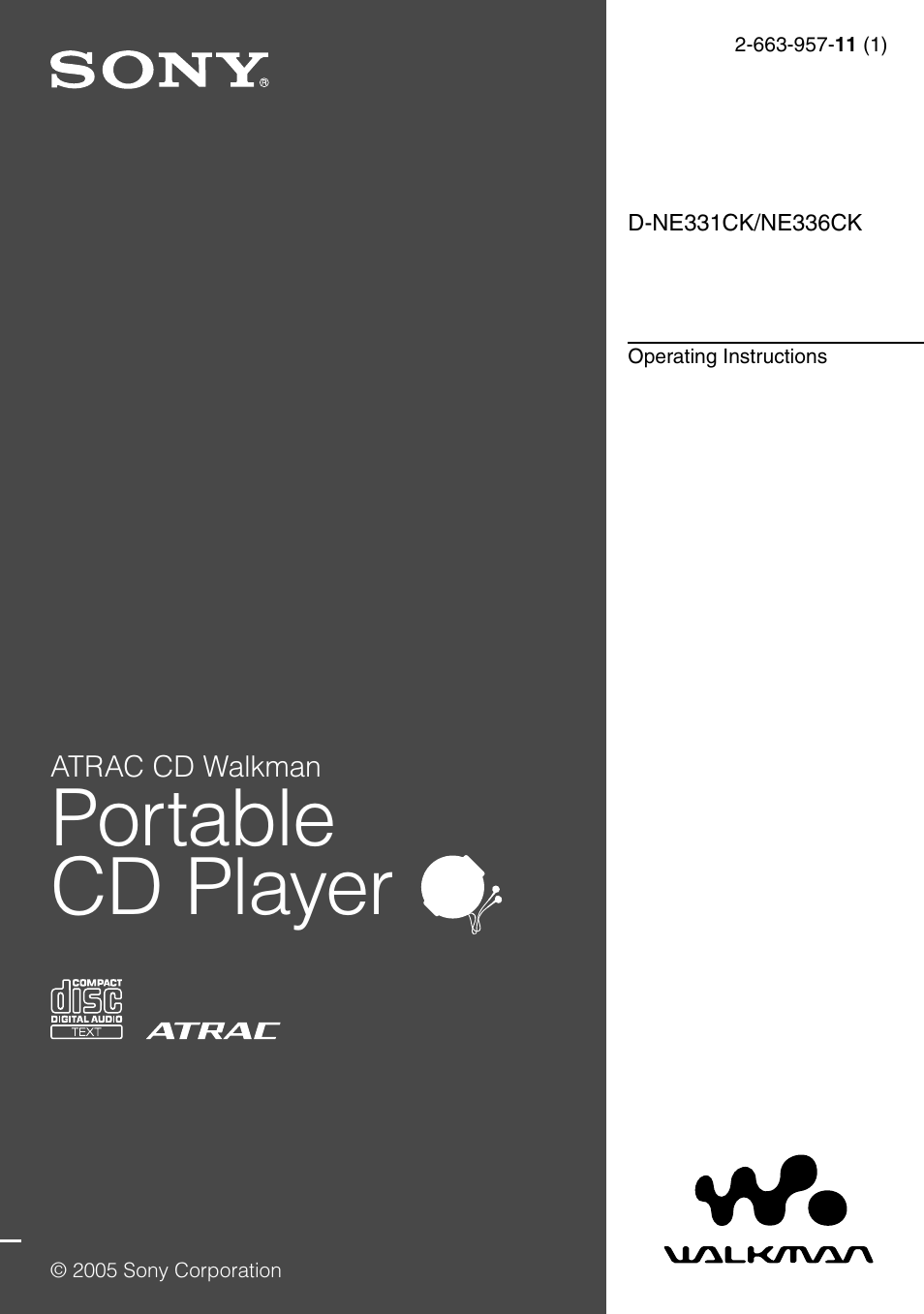 Sony D-NE336CK User Manual | 36 pages