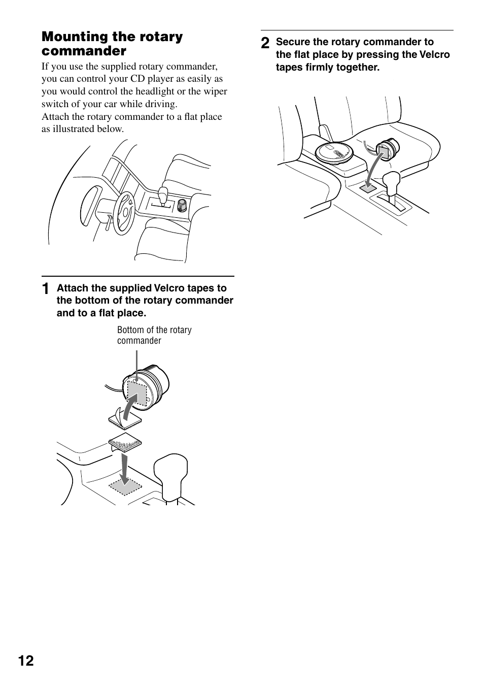 Mounting the rotary commander | Sony D-NE336CK User Manual | Page 12 / 36