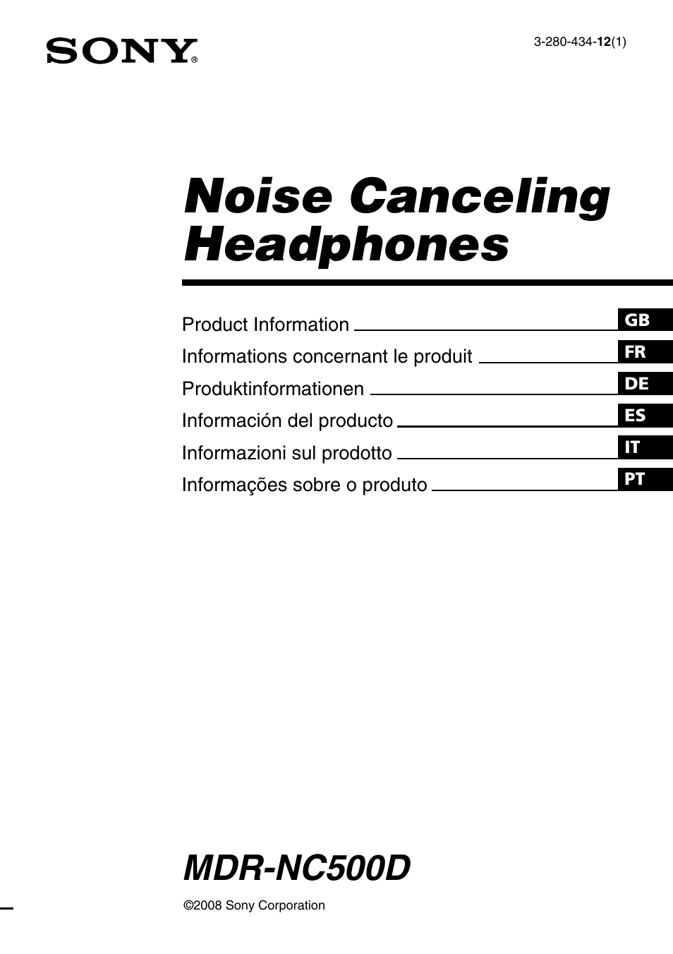 Sony MDR-NC500D User Manual | 88 pages