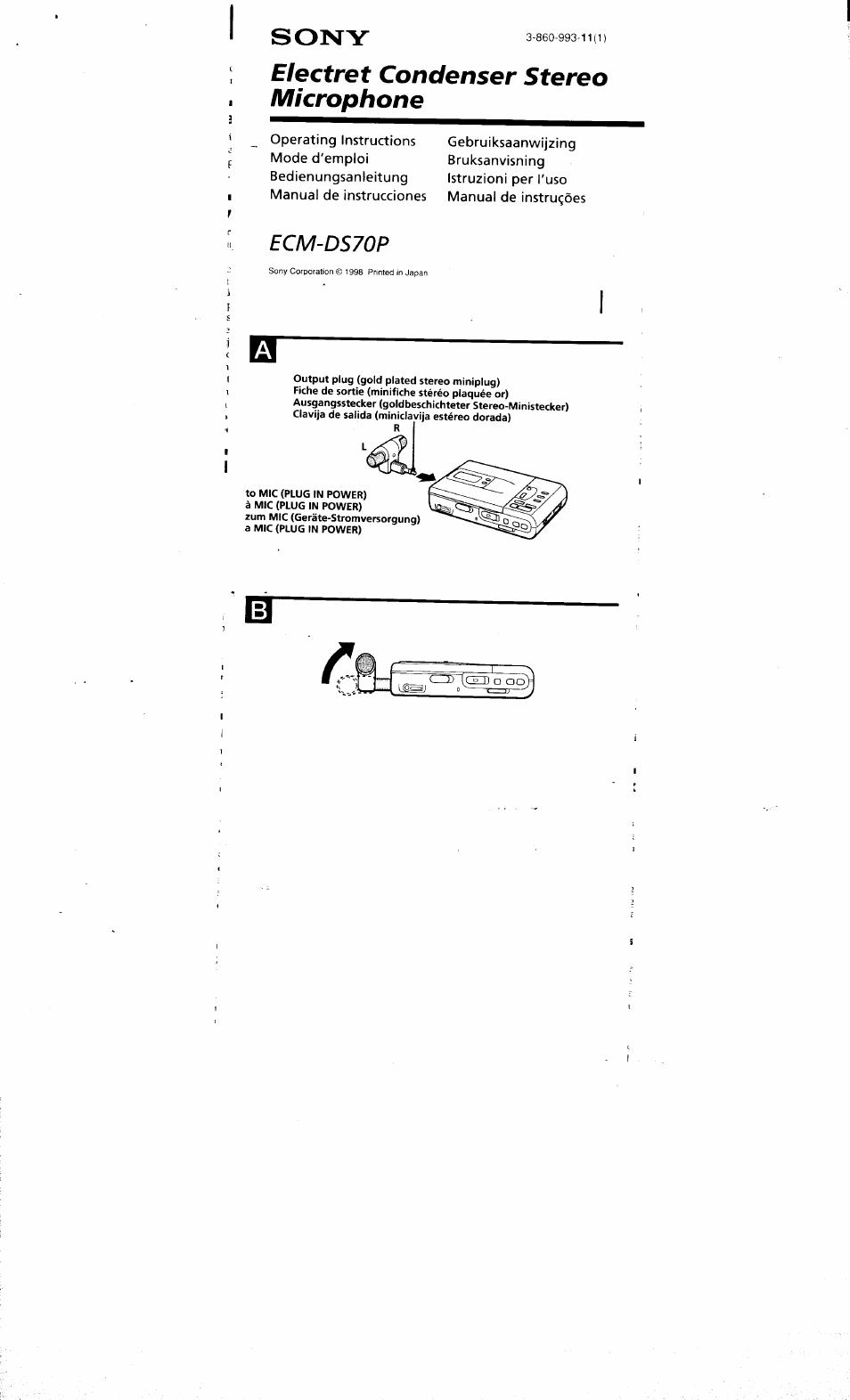 Sony ECM DS70P User Manual | 6 pages