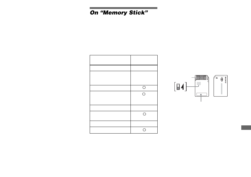 On “memory stick | Sony DSC-M1 User Manual | Page 119 / 132