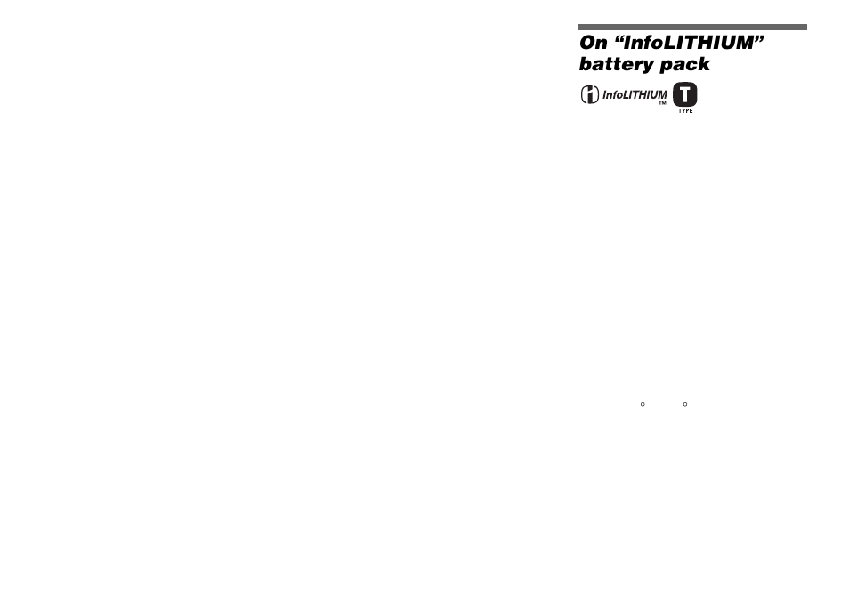 On “infolithium” battery pack | Sony DSC-M1 User Manual | Page 120 / 132