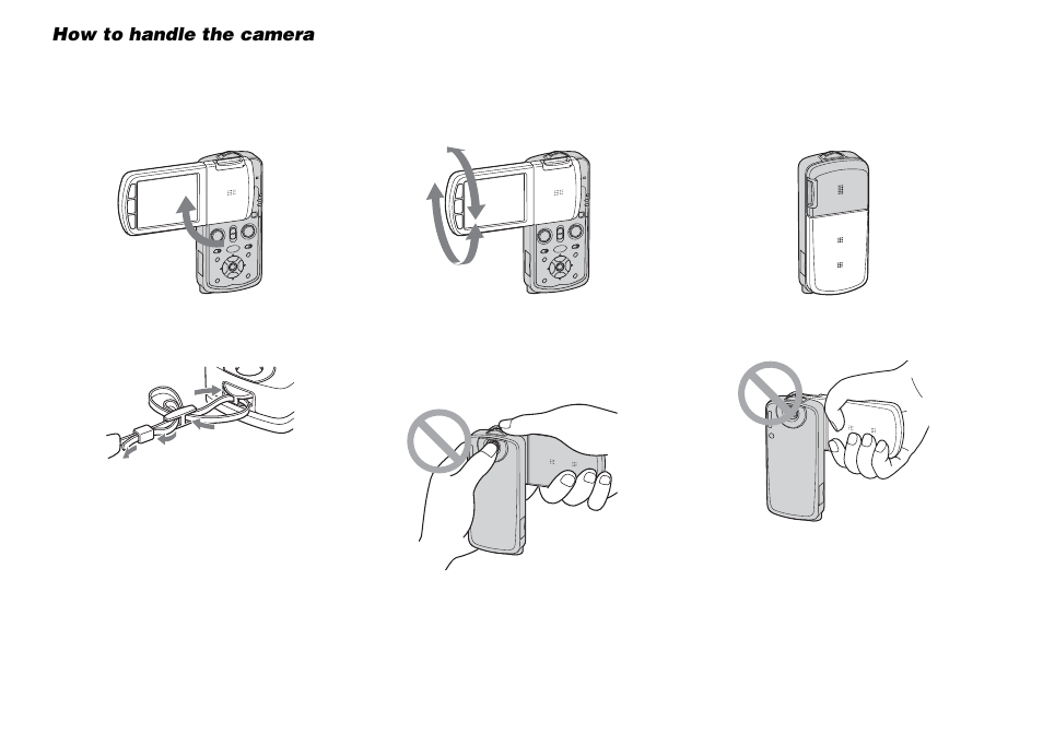 How to handle the camera | Sony DSC-M1 User Manual | Page 13 / 132