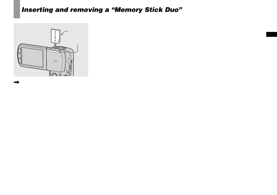 Shooting images, Inserting and removing a “memory stick duo, Inserting and removing a “memory stick | S lamp | Sony DSC-M1 User Manual | Page 23 / 132