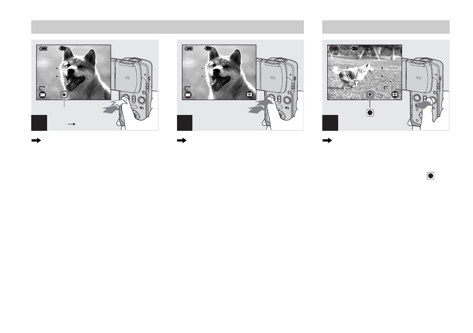 For shooting a photo, For shooting a movie | Sony DSC-M1 User Manual | Page 30 / 132