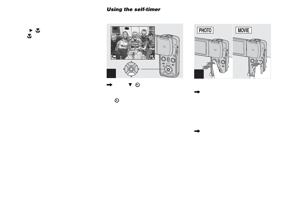 Using the self-timer | Sony DSC-M1 User Manual | Page 38 / 132