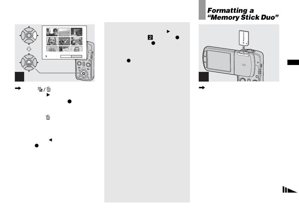 Formatting a “memory stick duo | Sony DSC-M1 User Manual | Page 51 / 132