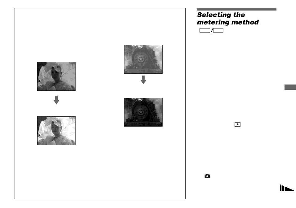 Selecting the metering method, D 61) | Sony DSC-M1 User Manual | Page 61 / 132