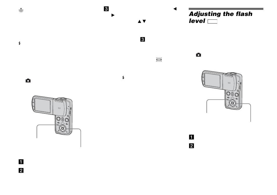 Adjusting the flash level, Flash level | Sony DSC-M1 User Manual | Page 64 / 132